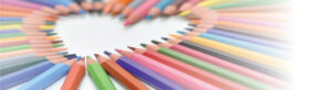 Amour de dessin, crayons de couleur